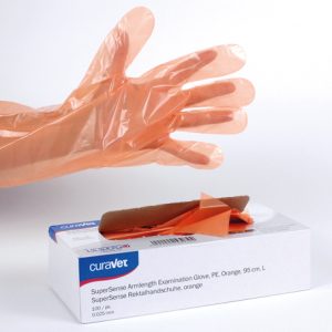 CURAVET SuperSense Examination Glove, Orange